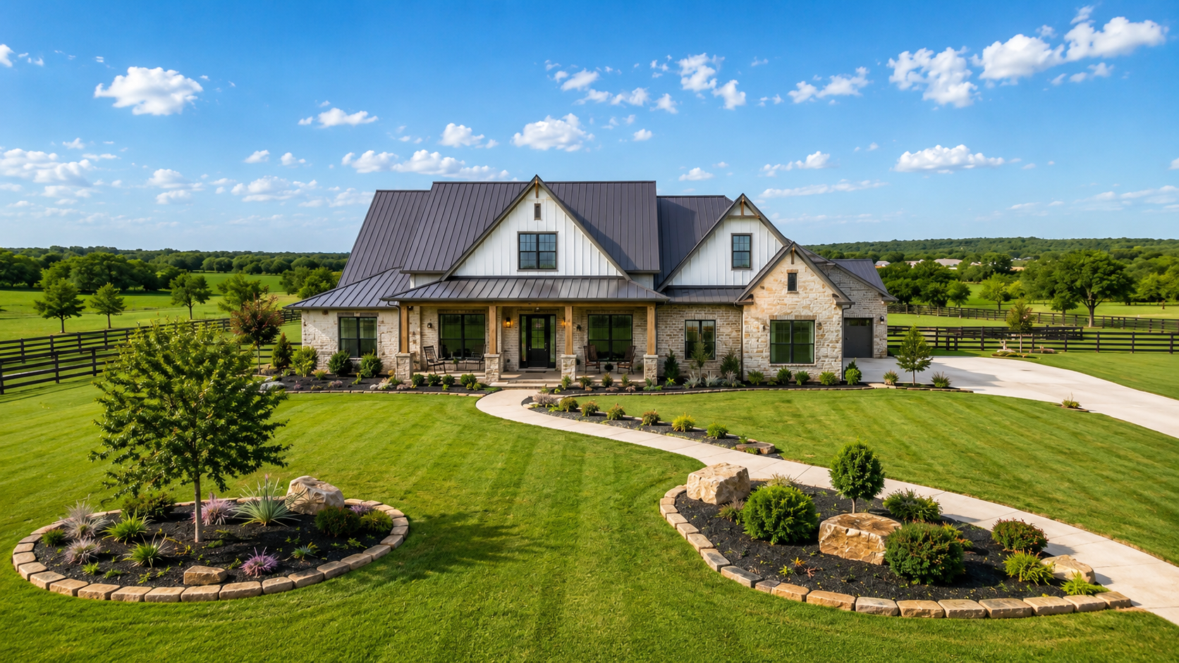 Texas suburban home on its lot